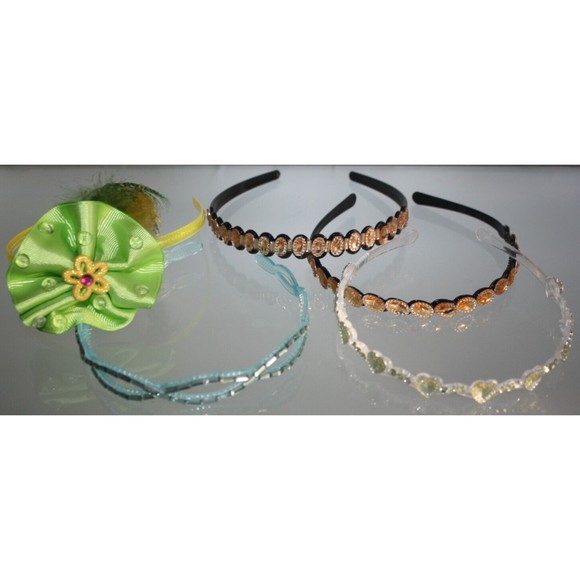 3/$15 Lot of 5 Headbands Colorful Girl's Jeweled Hair Accessories Flower NWOT - Picture 1 of 3